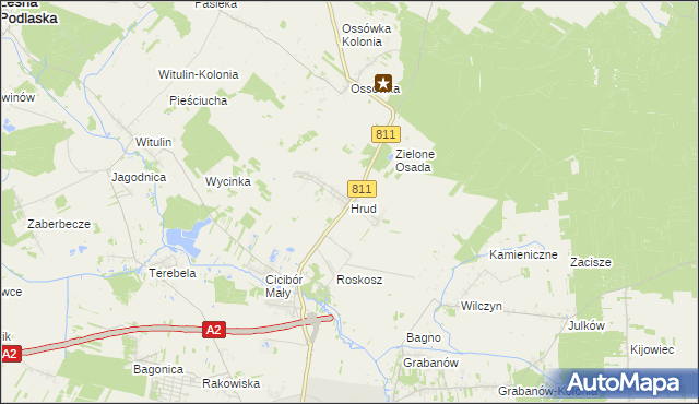 mapa Hrud, Hrud na mapie Targeo