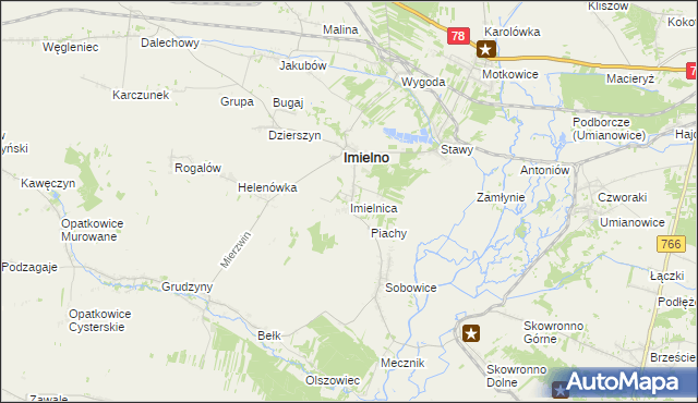 mapa Imielnica, Imielnica na mapie Targeo