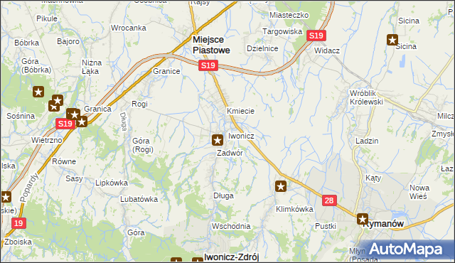 mapa Iwonicz, Iwonicz na mapie Targeo