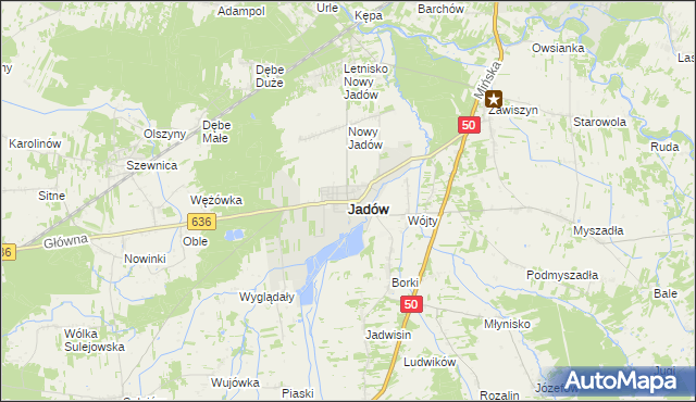 mapa Jadów, Jadów na mapie Targeo