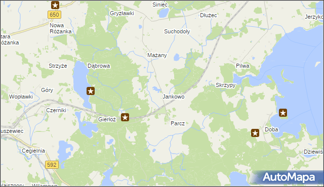 mapa Jankowo gmina Kętrzyn, Jankowo gmina Kętrzyn na mapie Targeo