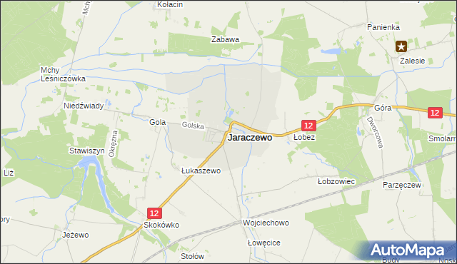 mapa Jaraczewo powiat jarociński, Jaraczewo powiat jarociński na mapie Targeo