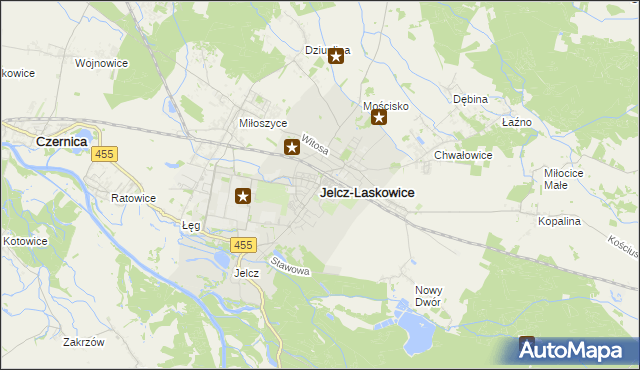 mapa Jelcz-Laskowice, Jelcz-Laskowice na mapie Targeo