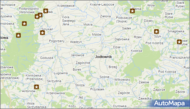 mapa Jodłownik, Jodłownik na mapie Targeo