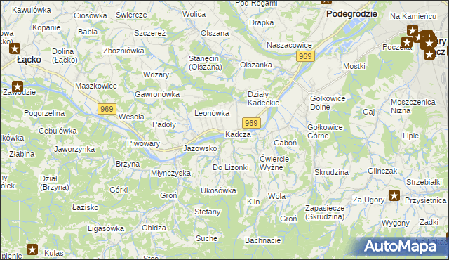 mapa Kadcza, Kadcza na mapie Targeo