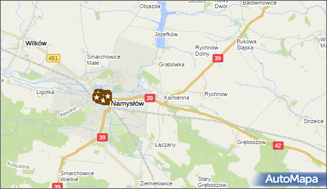 mapa Kamienna gmina Namysłów, Kamienna gmina Namysłów na mapie Targeo