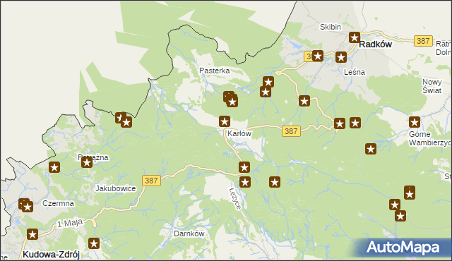 mapa Karłów gmina Radków, Karłów gmina Radków na mapie Targeo