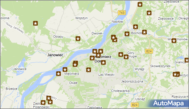 mapa Kazimierz Dolny, Kazimierz Dolny na mapie Targeo