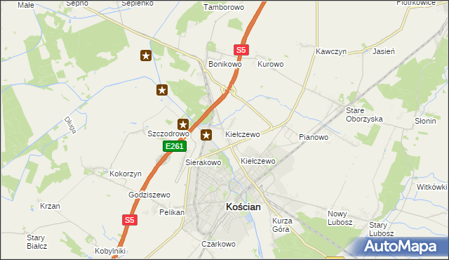 mapa Kiełczewo, Kiełczewo na mapie Targeo