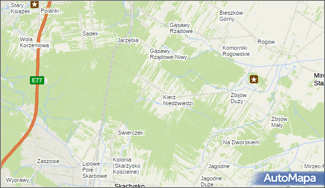 mapa Kierz Niedźwiedzi, Kierz Niedźwiedzi na mapie Targeo