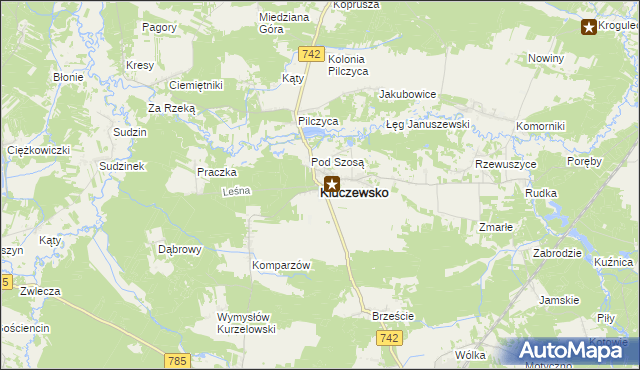 mapa Kluczewsko, Kluczewsko na mapie Targeo