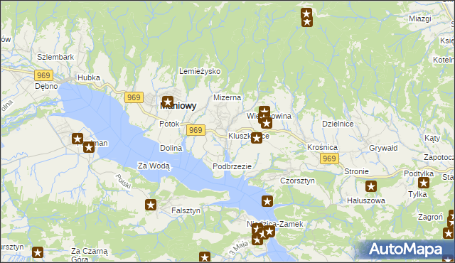 mapa Kluszkowce, Kluszkowce na mapie Targeo