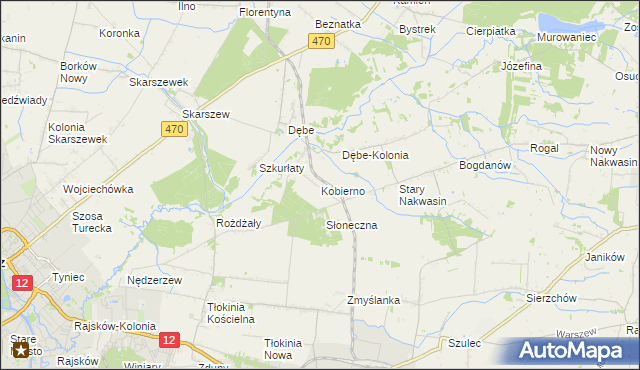 mapa Kobierno gmina Opatówek, Kobierno gmina Opatówek na mapie Targeo