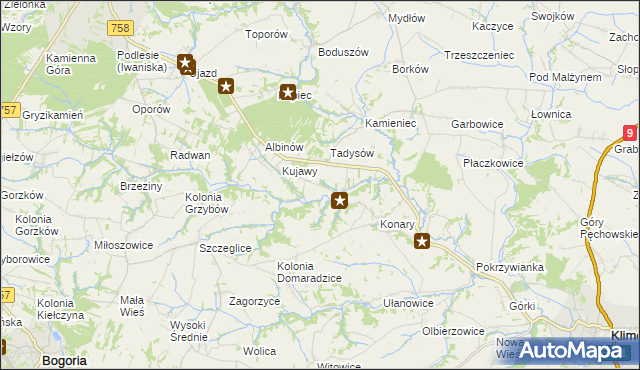 mapa Konary-Kolonia, Konary-Kolonia na mapie Targeo