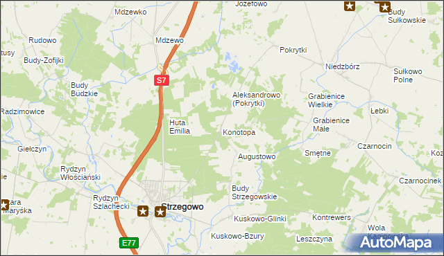 mapa Konotopa gmina Strzegowo, Konotopa gmina Strzegowo na mapie Targeo