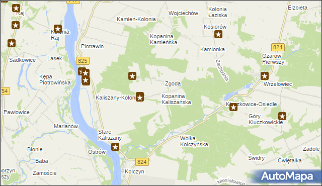 mapa Kopanina Kaliszańska, Kopanina Kaliszańska na mapie Targeo
