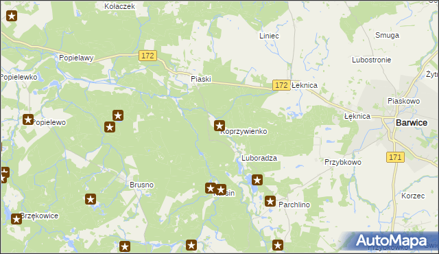mapa Koprzywienko, Koprzywienko na mapie Targeo