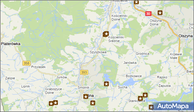mapa Kościelniki Górne, Kościelniki Górne na mapie Targeo