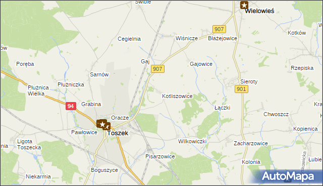 mapa Kotliszowice, Kotliszowice na mapie Targeo