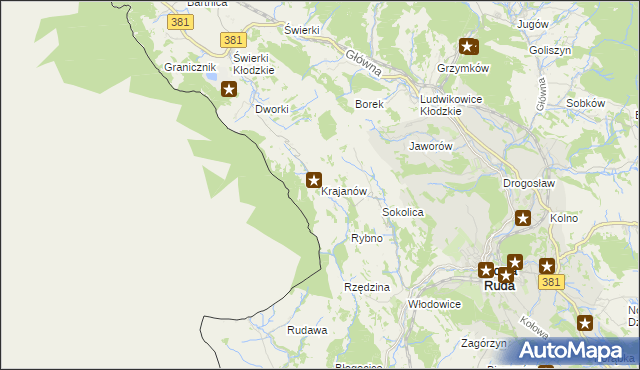 mapa Krajanów, Krajanów na mapie Targeo