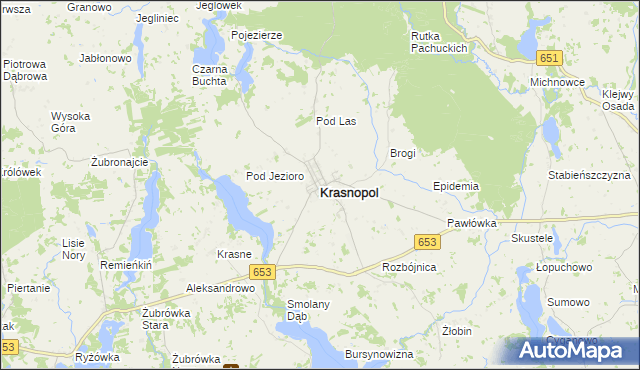 mapa Krasnopol, Krasnopol na mapie Targeo