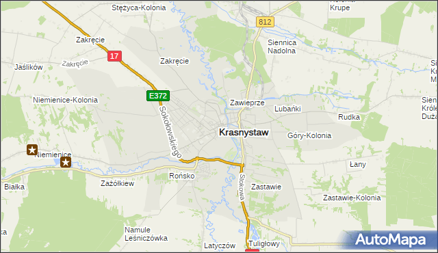 mapa Krasnystaw, Krasnystaw na mapie Targeo