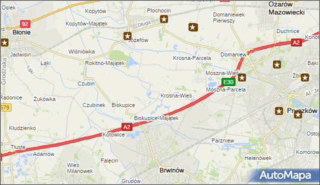 mapa Krosna-Wieś, Krosna-Wieś na mapie Targeo