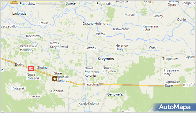 mapa Krzymów powiat koniński, Krzymów powiat koniński na mapie Targeo