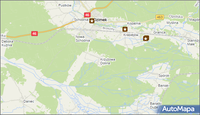 mapa Krzyżowa Dolina, Krzyżowa Dolina na mapie Targeo