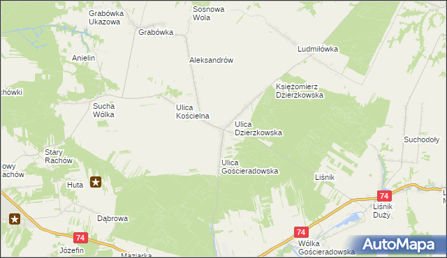mapa Księżomierz, Księżomierz na mapie Targeo