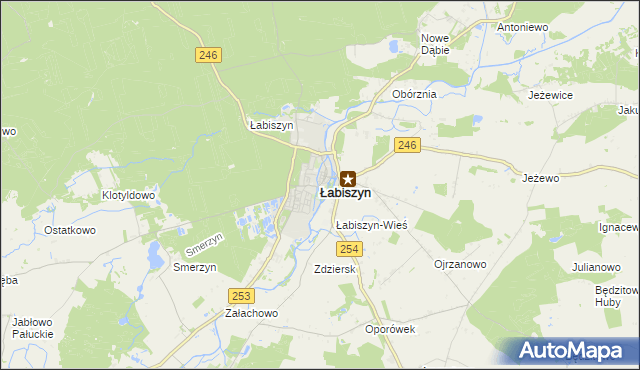 mapa Łabiszyn powiat żniński, Łabiszyn powiat żniński na mapie Targeo