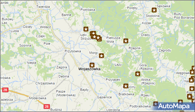 mapa Łączki Jagiellońskie, Łączki Jagiellońskie na mapie Targeo