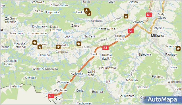 mapa Laliki, Laliki na mapie Targeo