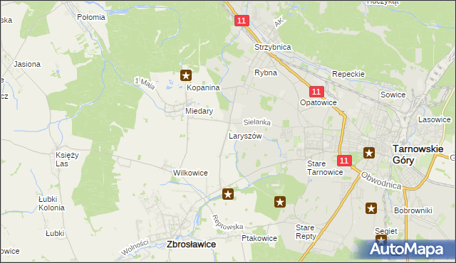 mapa Laryszów, Laryszów na mapie Targeo