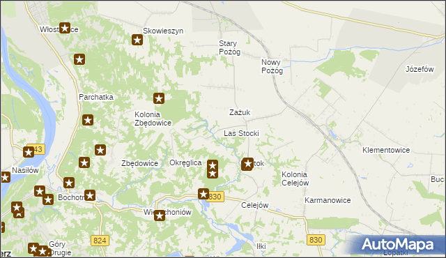 mapa Las Stocki, Las Stocki na mapie Targeo