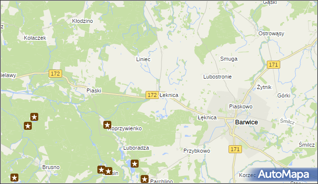 mapa Łeknica, Łeknica na mapie Targeo
