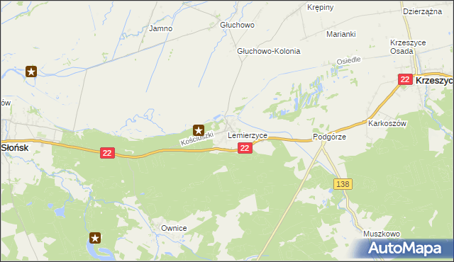 mapa Lemierzyce, Lemierzyce na mapie Targeo