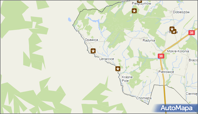 mapa Lenarcice, Lenarcice na mapie Targeo