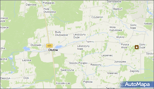 mapa Leszczyny Małe, Leszczyny Małe na mapie Targeo