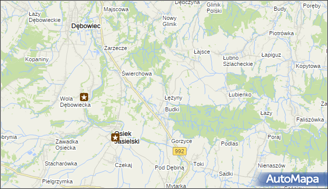 mapa Łężyny, Łężyny na mapie Targeo