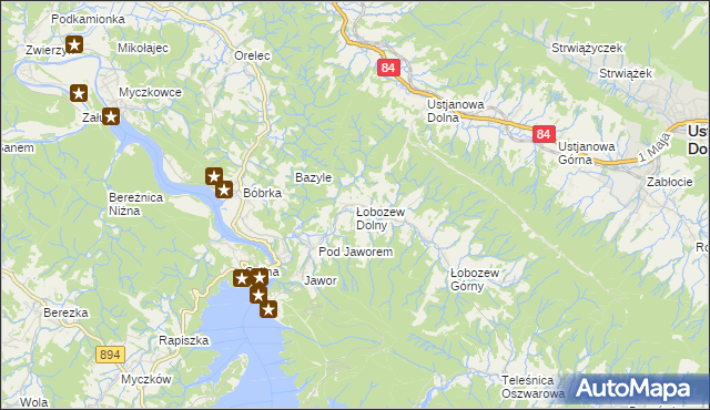 mapa Łobozew Dolny, Łobozew Dolny na mapie Targeo
