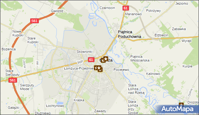 mapa Łomży, Łomża na mapie Targeo