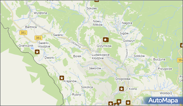 mapa Ludwikowice Kłodzkie, Ludwikowice Kłodzkie na mapie Targeo