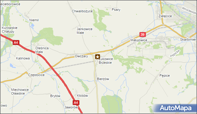 mapa Łukowice Brzeskie, Łukowice Brzeskie na mapie Targeo