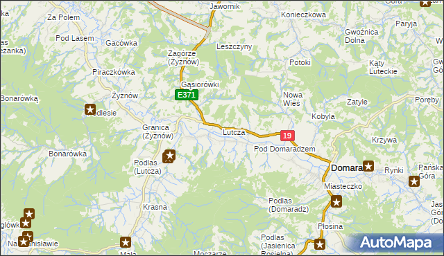 mapa Lutcza, Lutcza na mapie Targeo