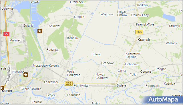 mapa Lutnia, Lutnia na mapie Targeo