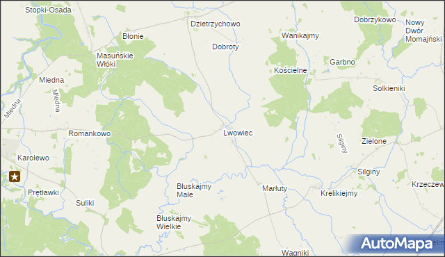 mapa Lwowiec, Lwowiec na mapie Targeo