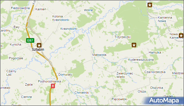 mapa Małowista, Małowista na mapie Targeo