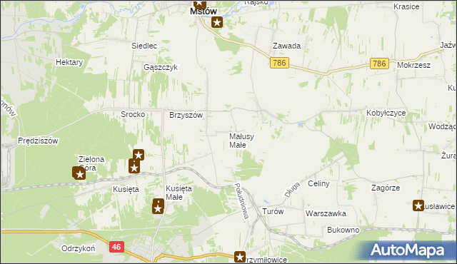 mapa Małusy Małe, Małusy Małe na mapie Targeo