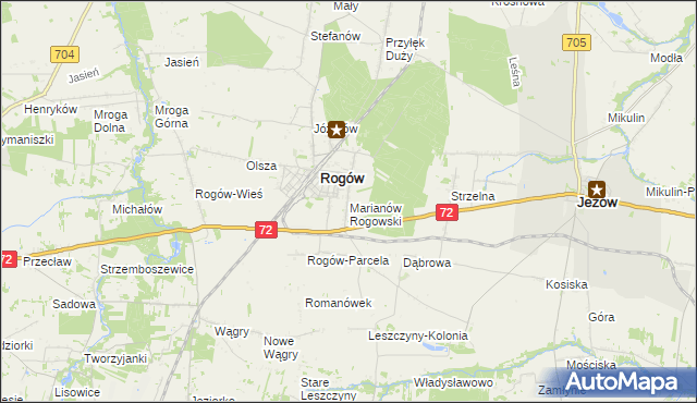 mapa Marianów Rogowski, Marianów Rogowski na mapie Targeo